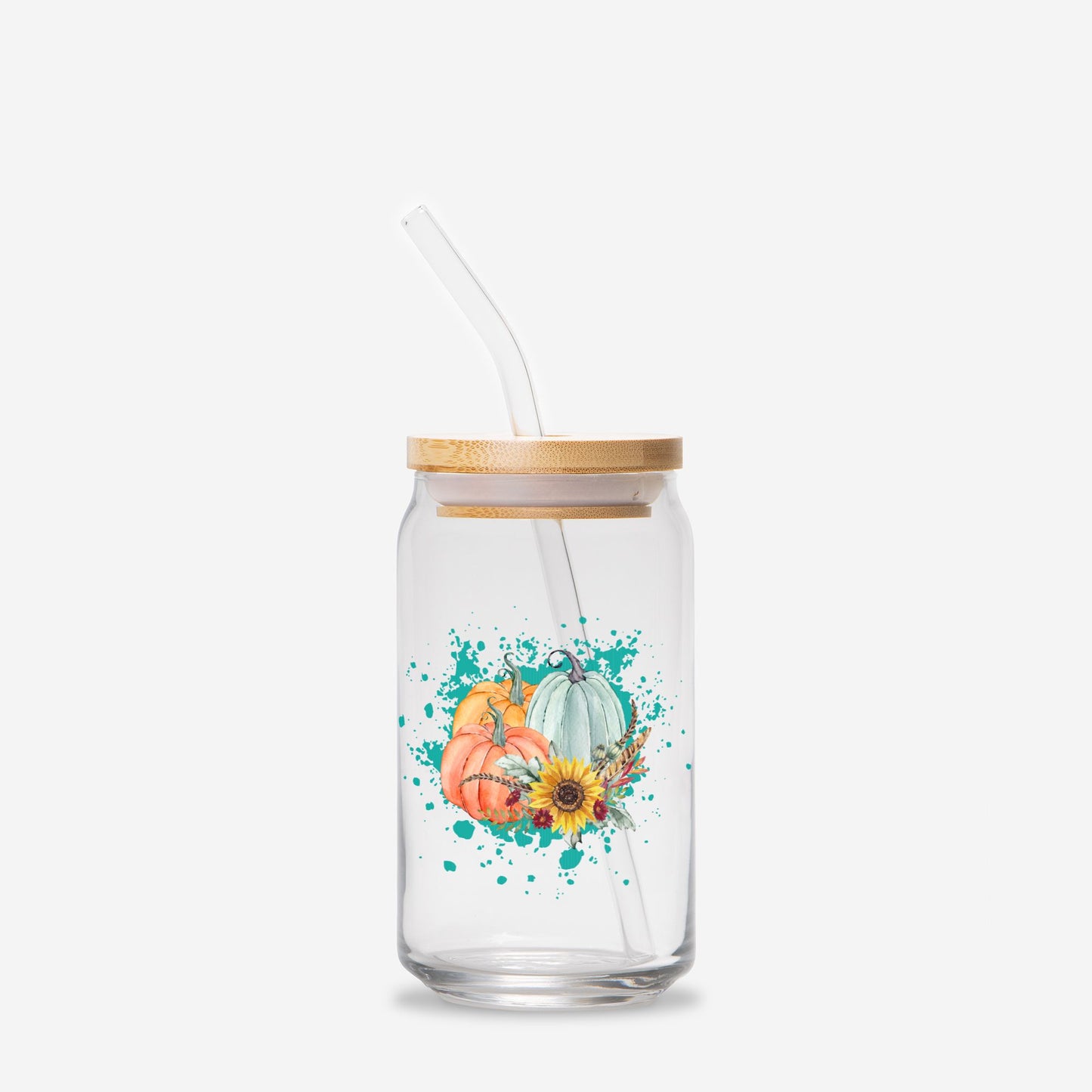Pretty Pumpkins Glass Can